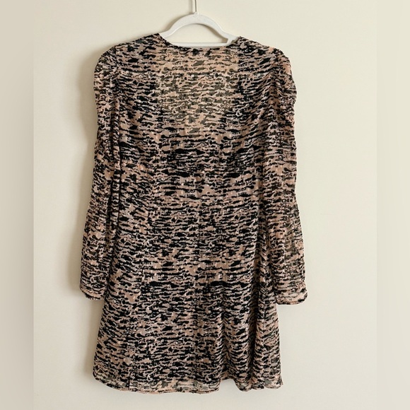 Zara Animal Print Milkmaid Dress with Velvet Bow - Size M - Picture 8 of 14